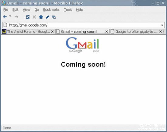2004年3月31日,Gmail上线前一天主页显示的预告
