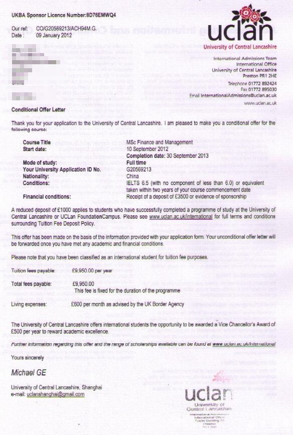 英国中央兰开夏大学硕士申请条件