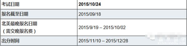 2015ACT考试时间及报名时间一览表